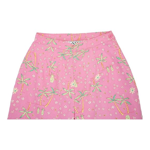 AW Golf by Allyson Whitmore Womens Golf Pants Capris Size 8 Pink Tropical Palms - Picture 3 of 6